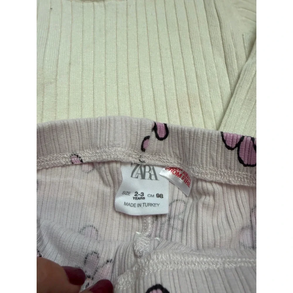 HM Zara Toddler Girls 2T Ribbed Clothing Lot Floral Jumpsuit neutral Cottagecore